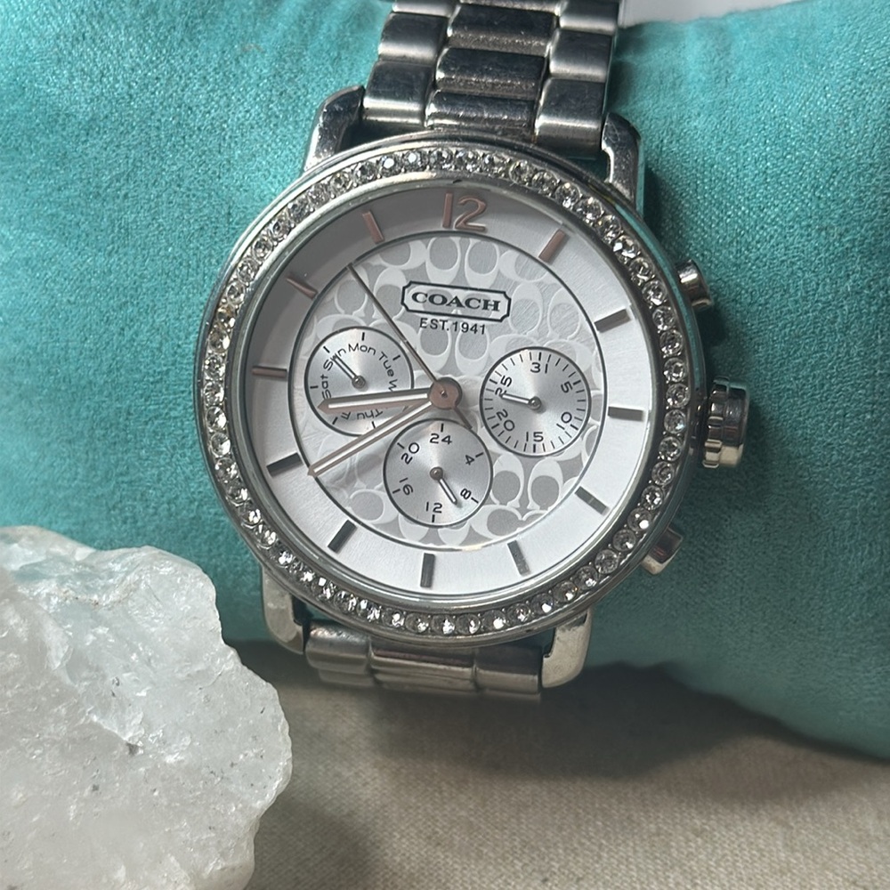 Coach Legacy Women’s Silver Stainless Steel Chronograph Dial Watch